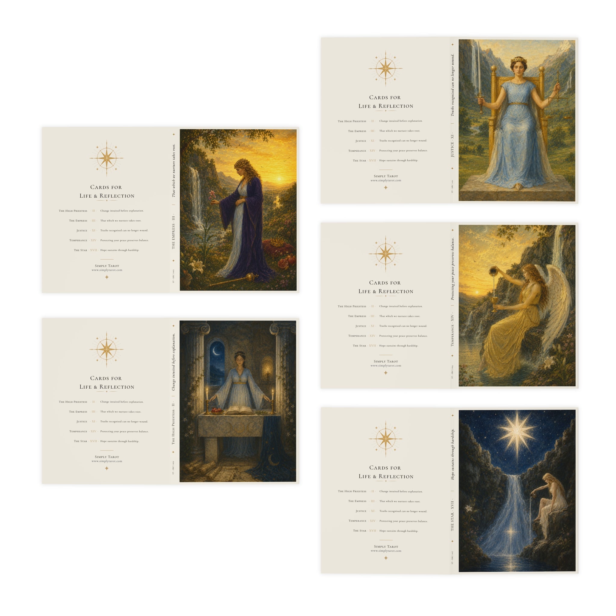 Cards for Life & Reflection | A Set of 5 Fine Art Cards Inspired by Tarot