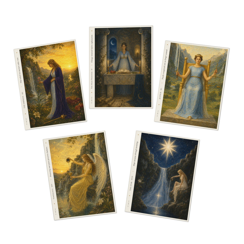 Cards for Life & Reflection | A Set of 5 Fine Art Cards Inspired by Tarot