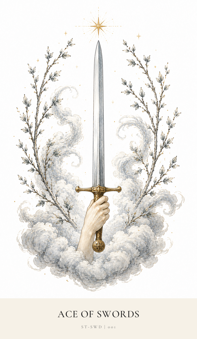 Ace of Swords tarot card from the Simply Tarot deck