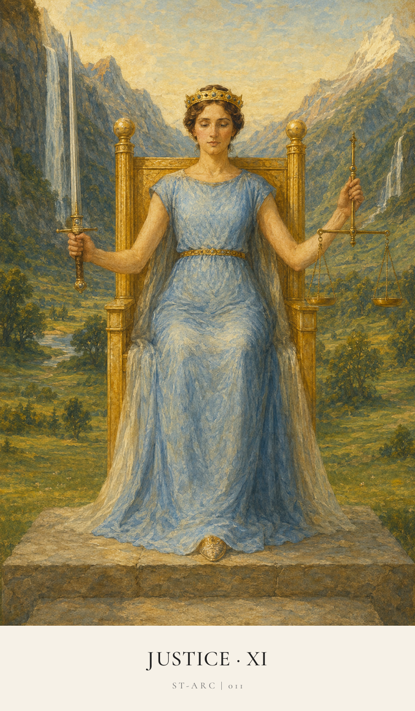Justice tarot card from the Simply Tarot deck