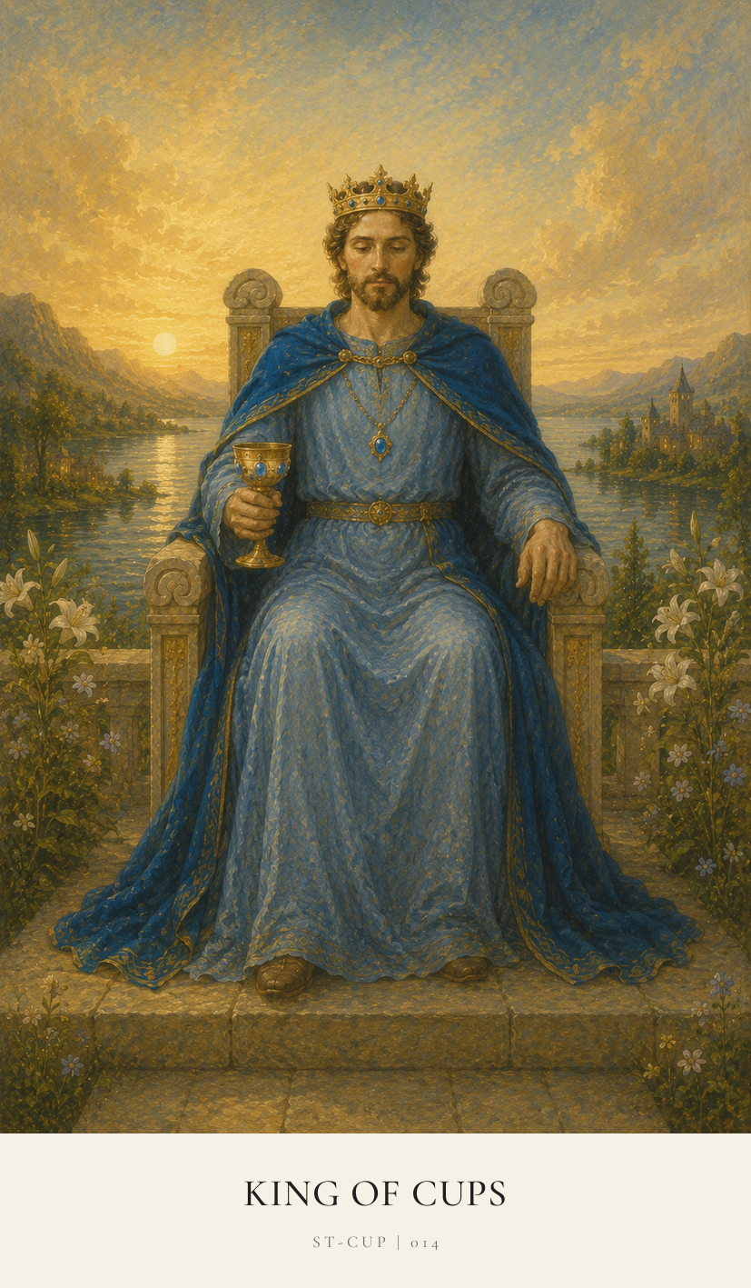 King of Cups tarot card from the Simply Tarot deck