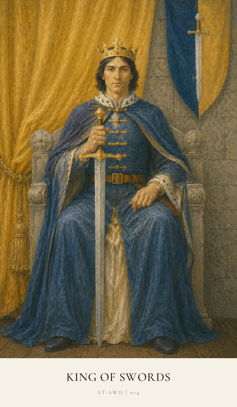 King of Swords tarot card from the Simply Tarot deck