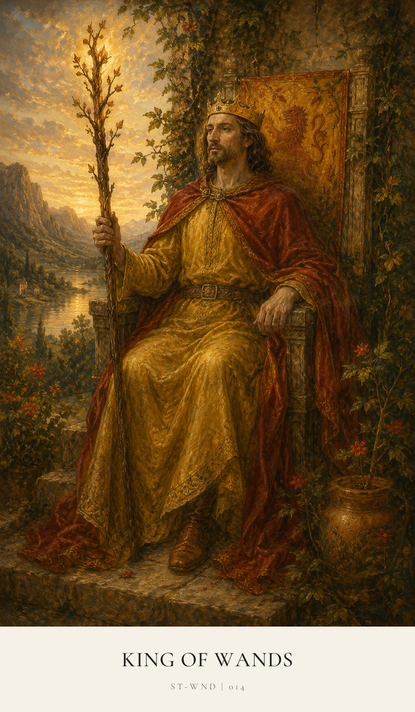 King of Wands tarot card from the Simply Tarot deck