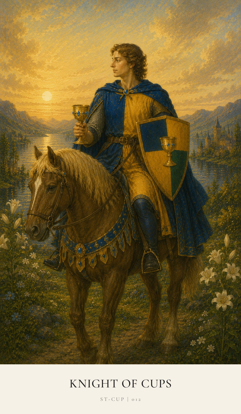 Knight of Cups tarot card from the Simply Tarot deck
