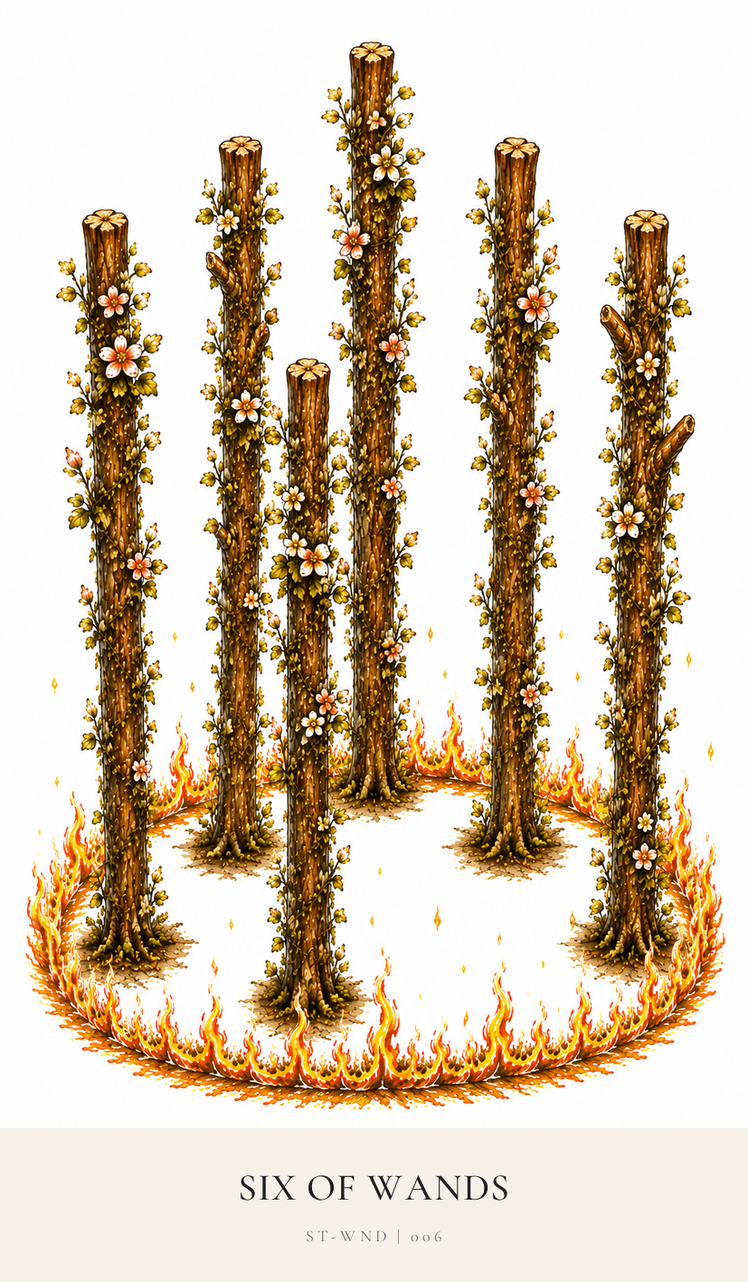 Six of Wands tarot card from the Simply Tarot deck