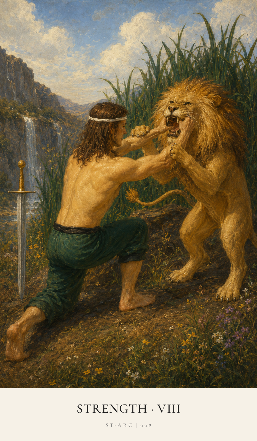 Strength tarot card from the Simply Tarot deck