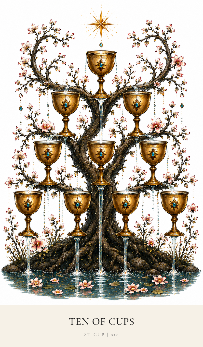 Ten of Cups tarot card from the Simply Tarot deck