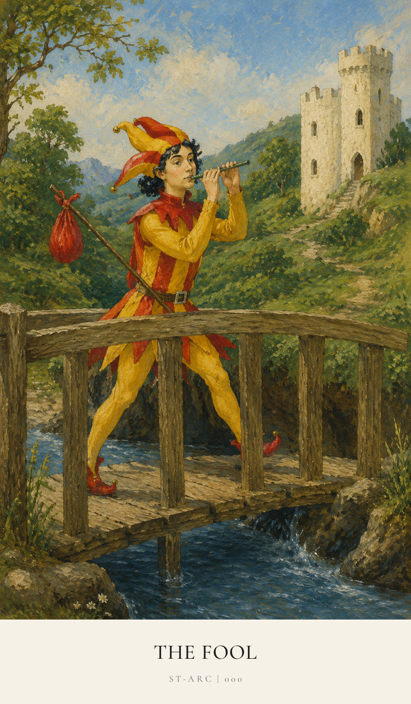 The Fool tarot card from the Simply Tarot deck