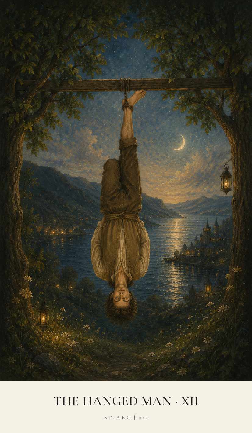 The Hanged Man tarot card from the Simply Tarot deck